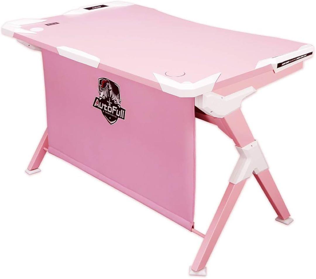 【美品‼️】Autofull オートフル ゲーミングデスク ワイヤレス充電　ピンク