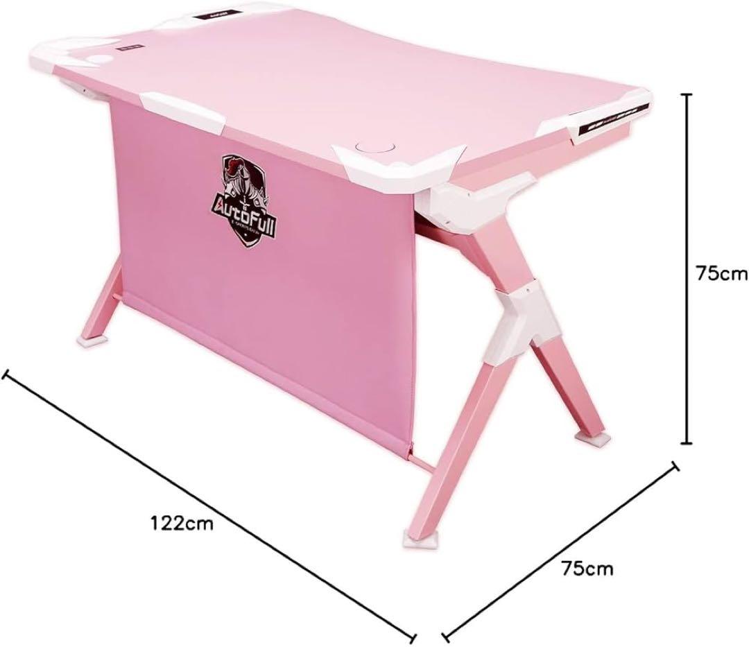 【美品‼️】Autofull オートフル ゲーミングデスク ワイヤレス充電　ピンク
