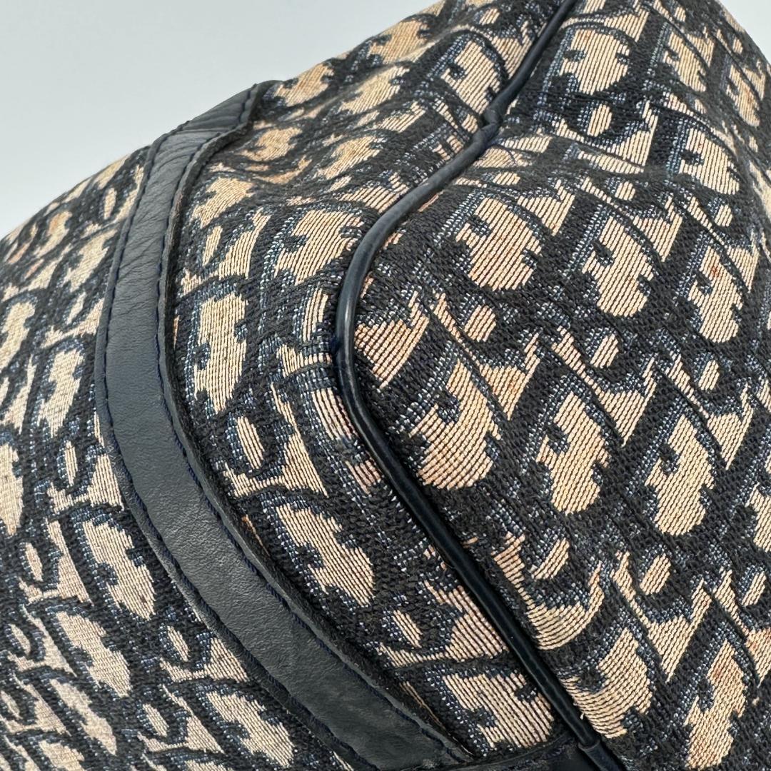 DIOR トロッター柄ミニボストンバッグ ハンドバッグ 黒 ブラック　内観美品