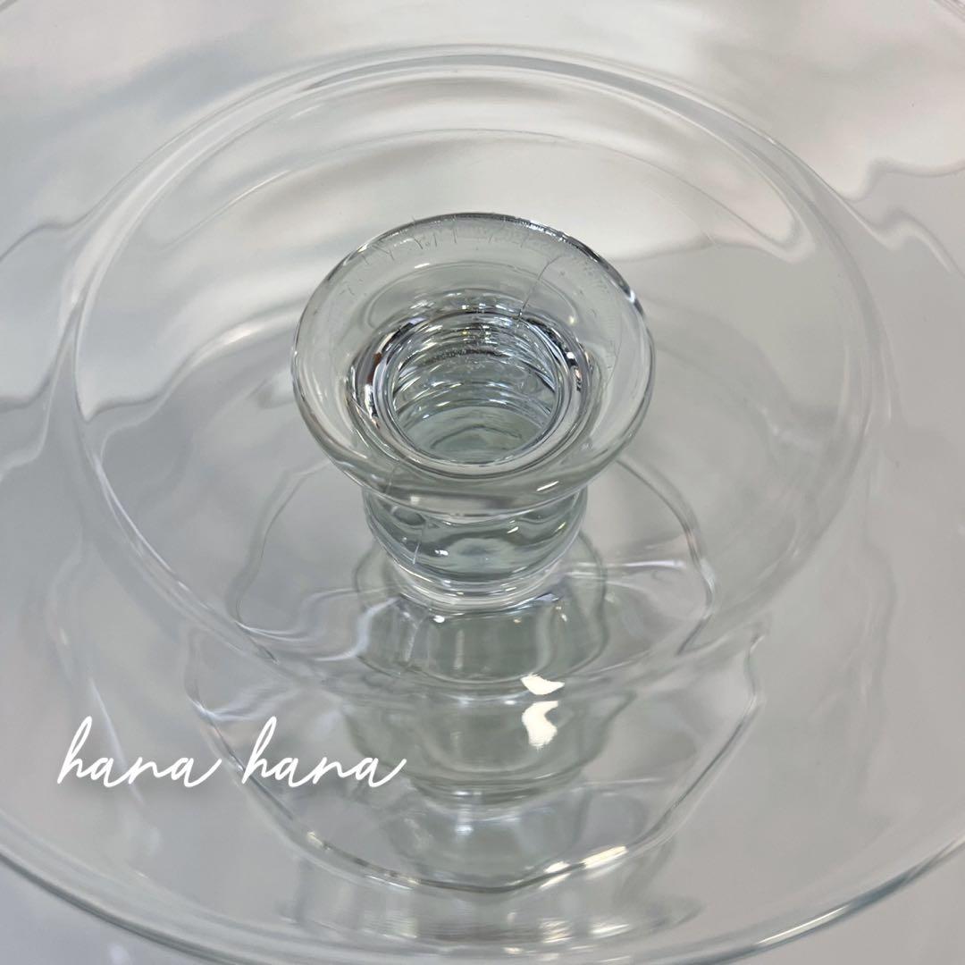 大型 ガラス プレート スタンド 3個 クリア 透明 パーティー デザート 皿