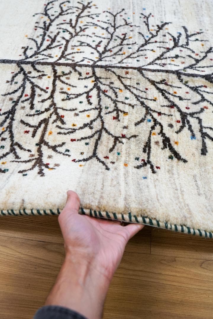 141×86cm ペルシャギャッベ 手織り カシュクリギャベ