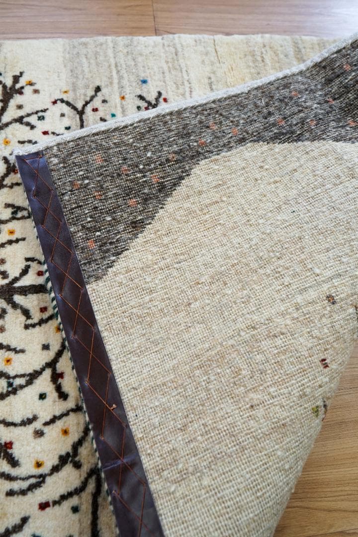 141×86cm ペルシャギャッベ 手織り カシュクリギャベ
