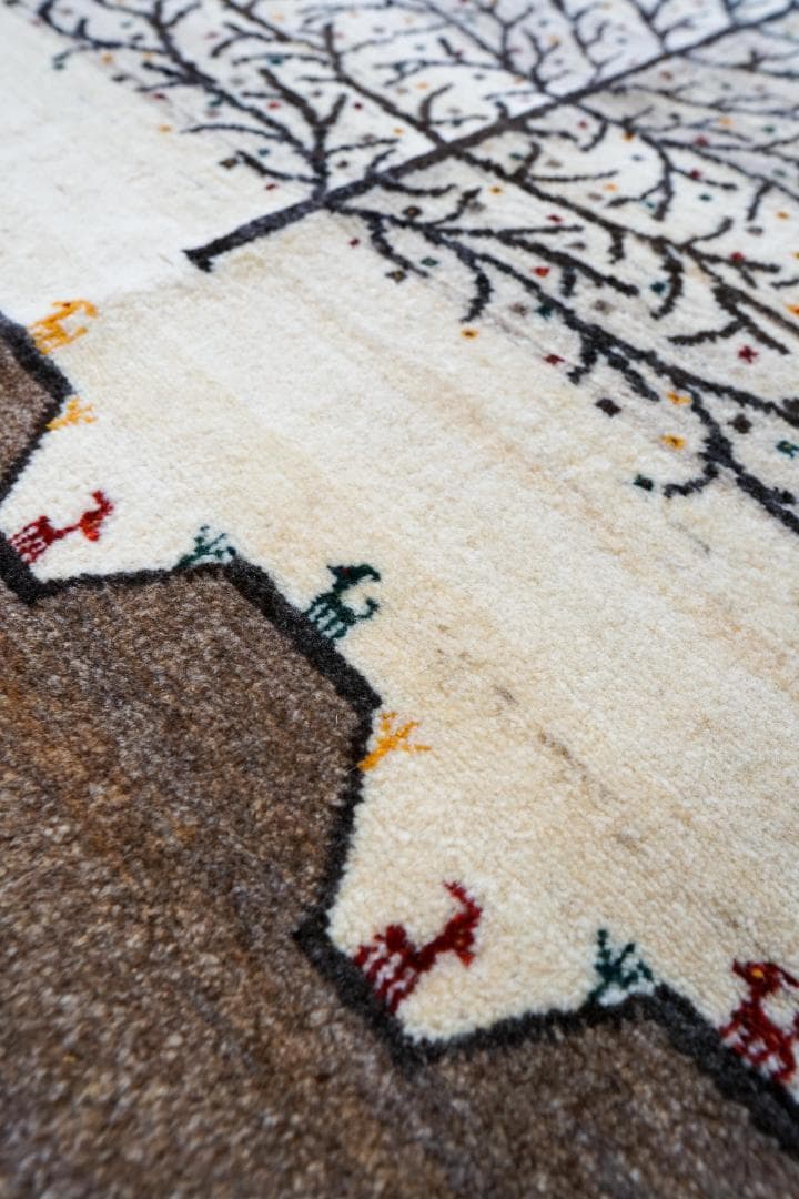 141×86cm ペルシャギャッベ 手織り カシュクリギャベ