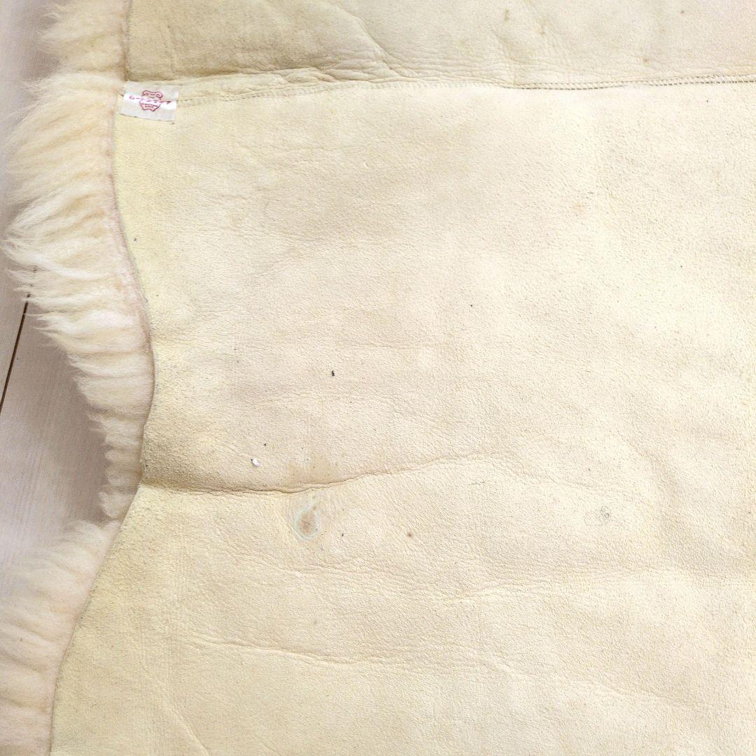 ムートン　本革　オーストラリア羊毛　ロング（2メートル×60〜66cm）ベージュ