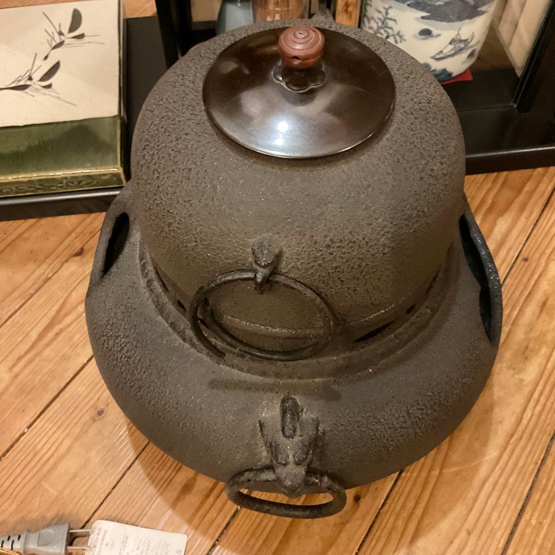茶道具 茶道 お点前 セット 茶道 茶器 あじろ鉄 茶釜 野々田式 炭型電熱器