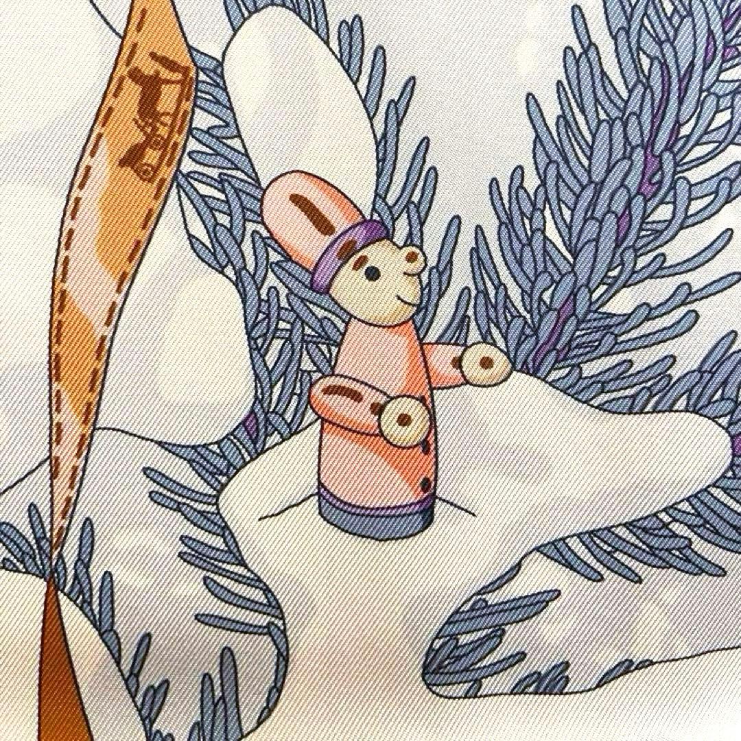 希少極美品 エルメス シルクスカーフガヴロッシュ フォーブル24番地のクリスマス