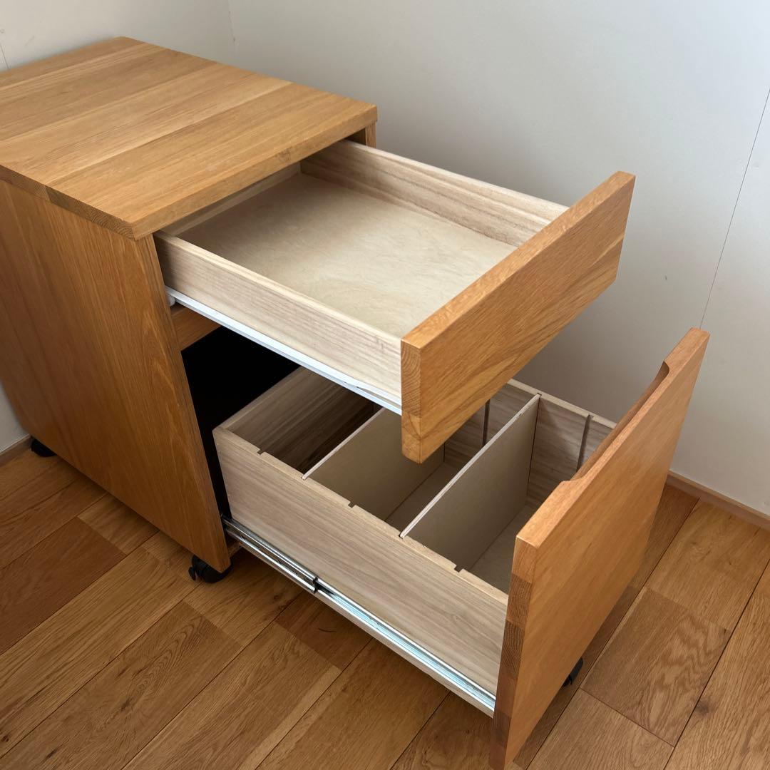 無印良品　無垢材デスクキャビネット　オーク