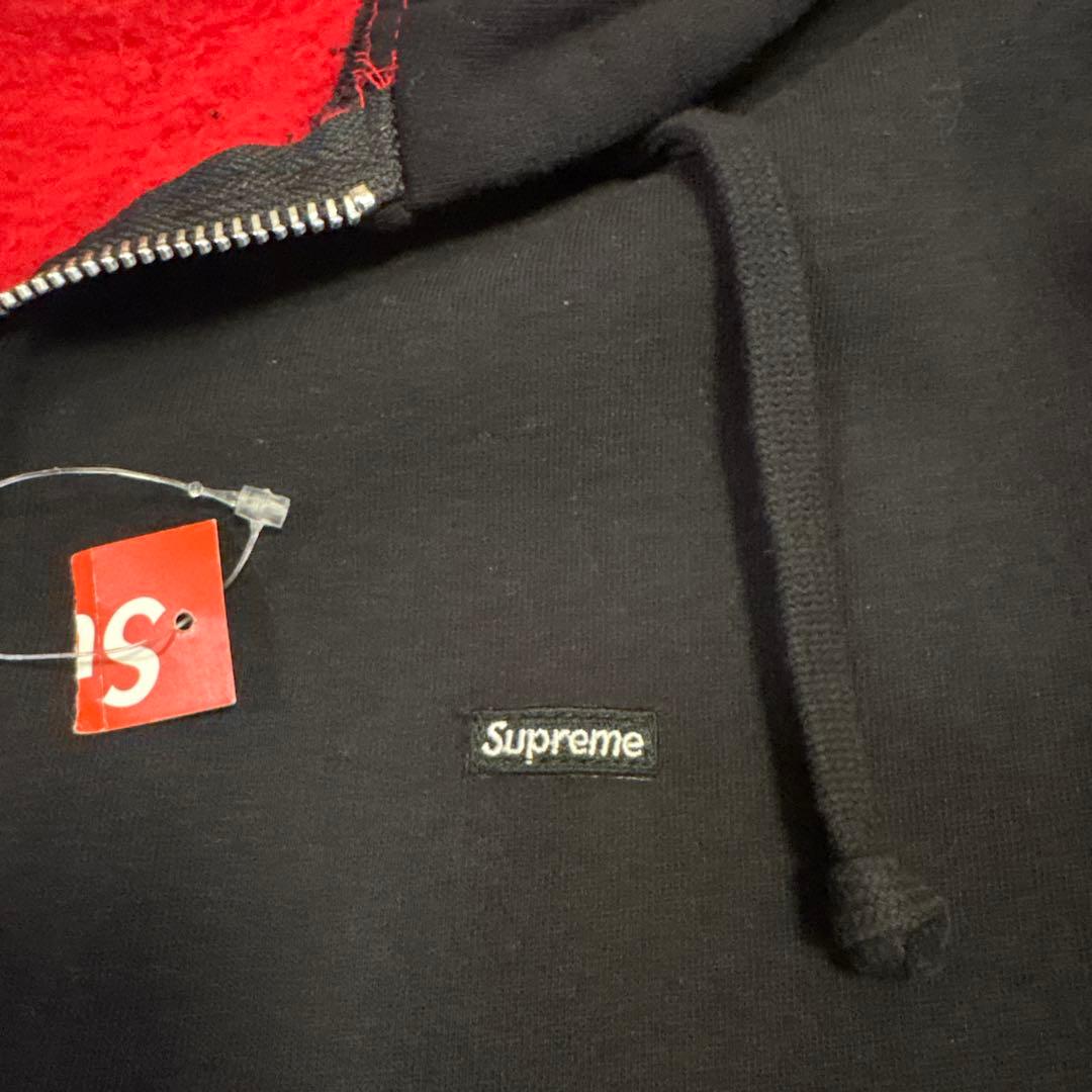 、*様 Supreme フルジップパーカー 黒/赤