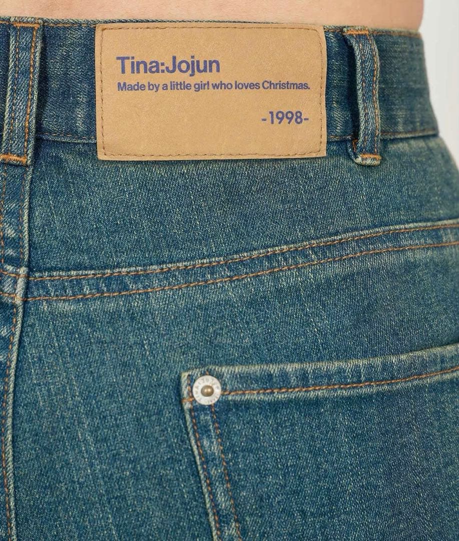 刺繍入りデニムフレアパンツ TINA:JOJUN