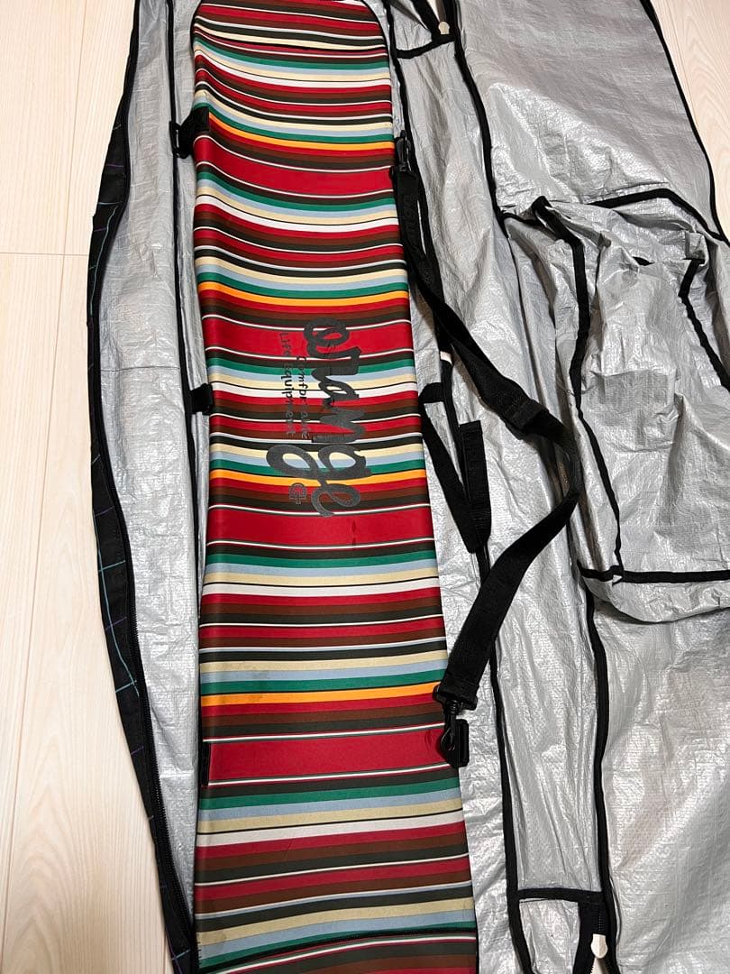 SALOMON スノーボード ストライプ柄 バインディング付き