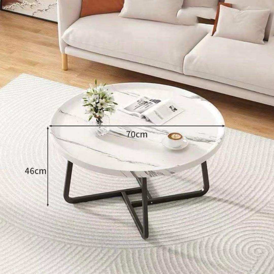 高級ネストテーブル 丸 ローテーブル ガラス 北欧風 センターテーブル ホワイト