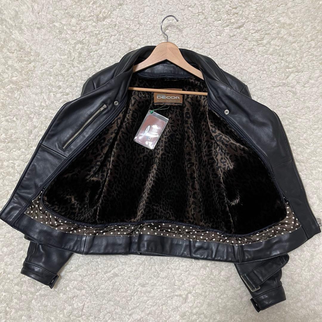 新品 Clever DECOR ダブルライダースジャケット 本革 大きいサイズL