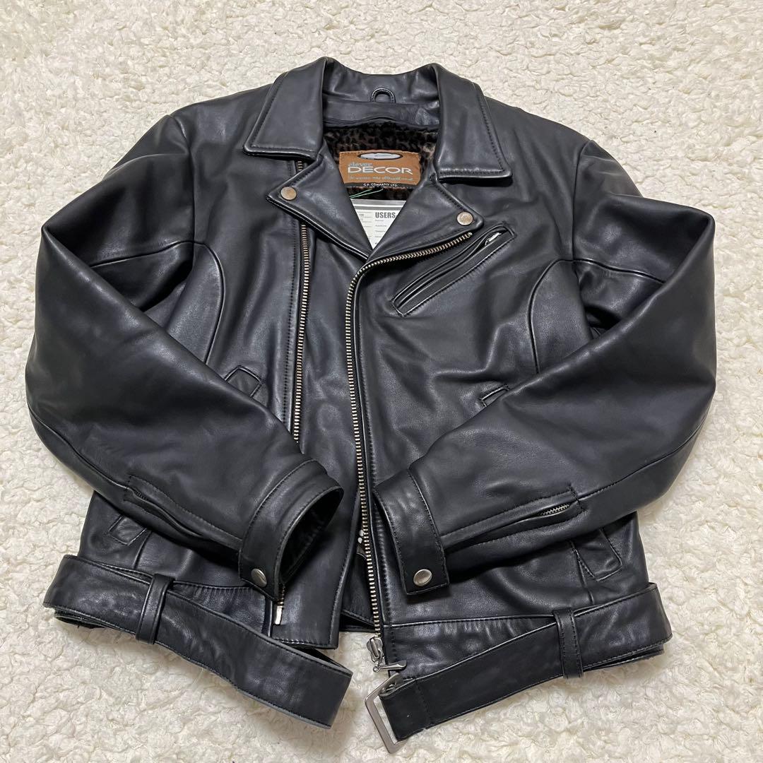 新品 Clever DECOR ダブルライダースジャケット 本革 大きいサイズL