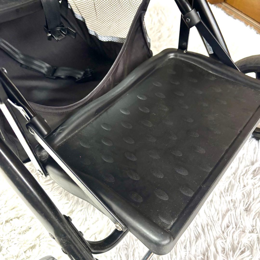 ✨極美品✨KATOJIベビーカー 二人でゴーDX　ブラック黒　レインカバー付き