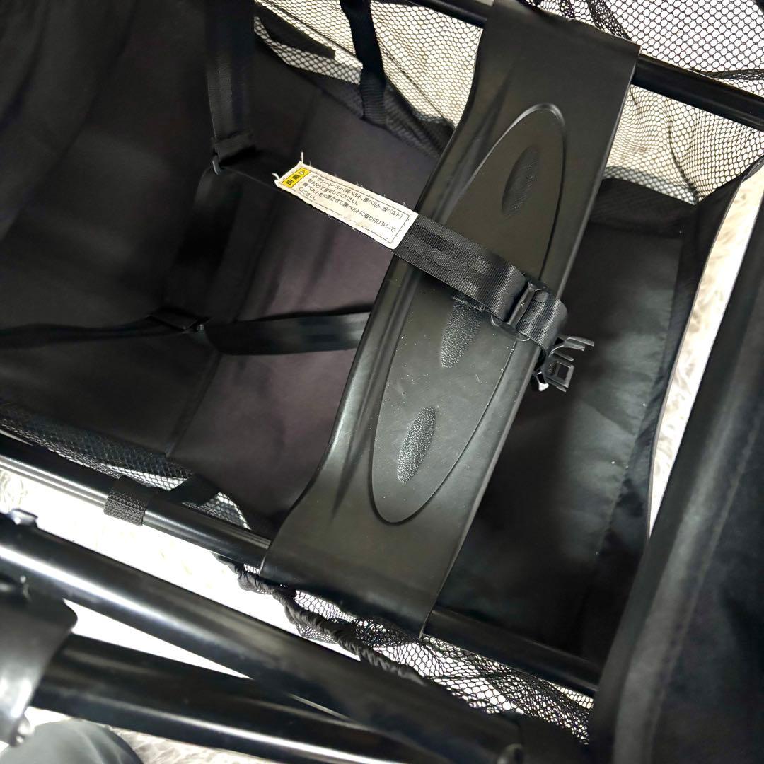 ✨極美品✨KATOJIベビーカー 二人でゴーDX　ブラック黒　レインカバー付き