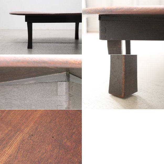 レトロ ちゃぶ台 円卓 円型 座卓 机 ローテーブル テーブル 無垢材 折り畳み