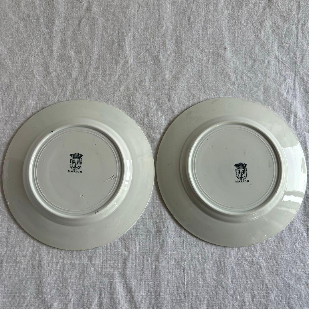 フランスアンティーク サンタマン Marion デザートプレート2枚セット
