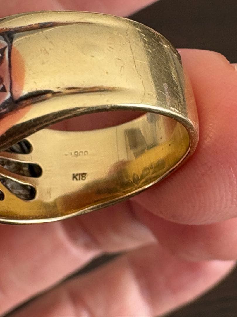 【coco】K18プラチナpt900ダイヤリング 13.5gメンズ指輪