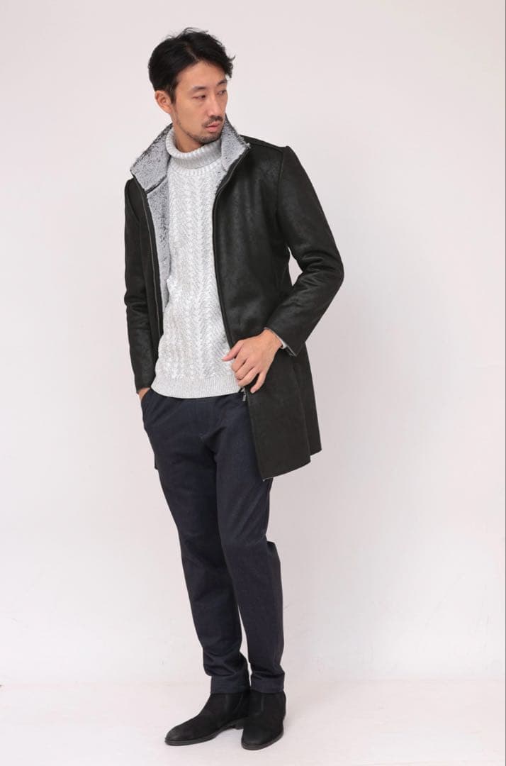 HIGH STREET フェイクムートンスタンドコート