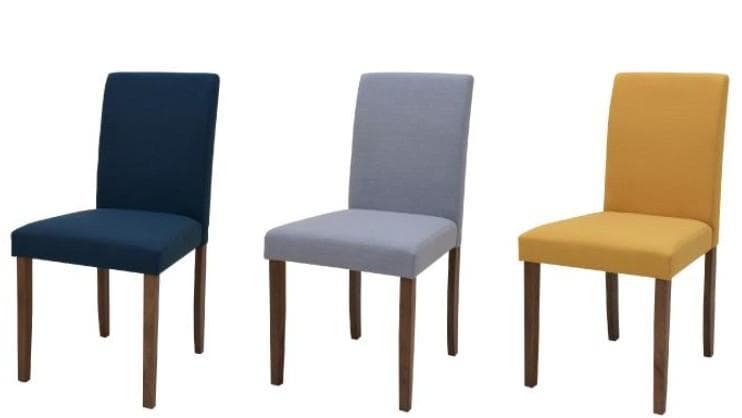 TR DC FAB　6脚　ダイニングチェア　ネイビー＊ナチュラル　ファブリック