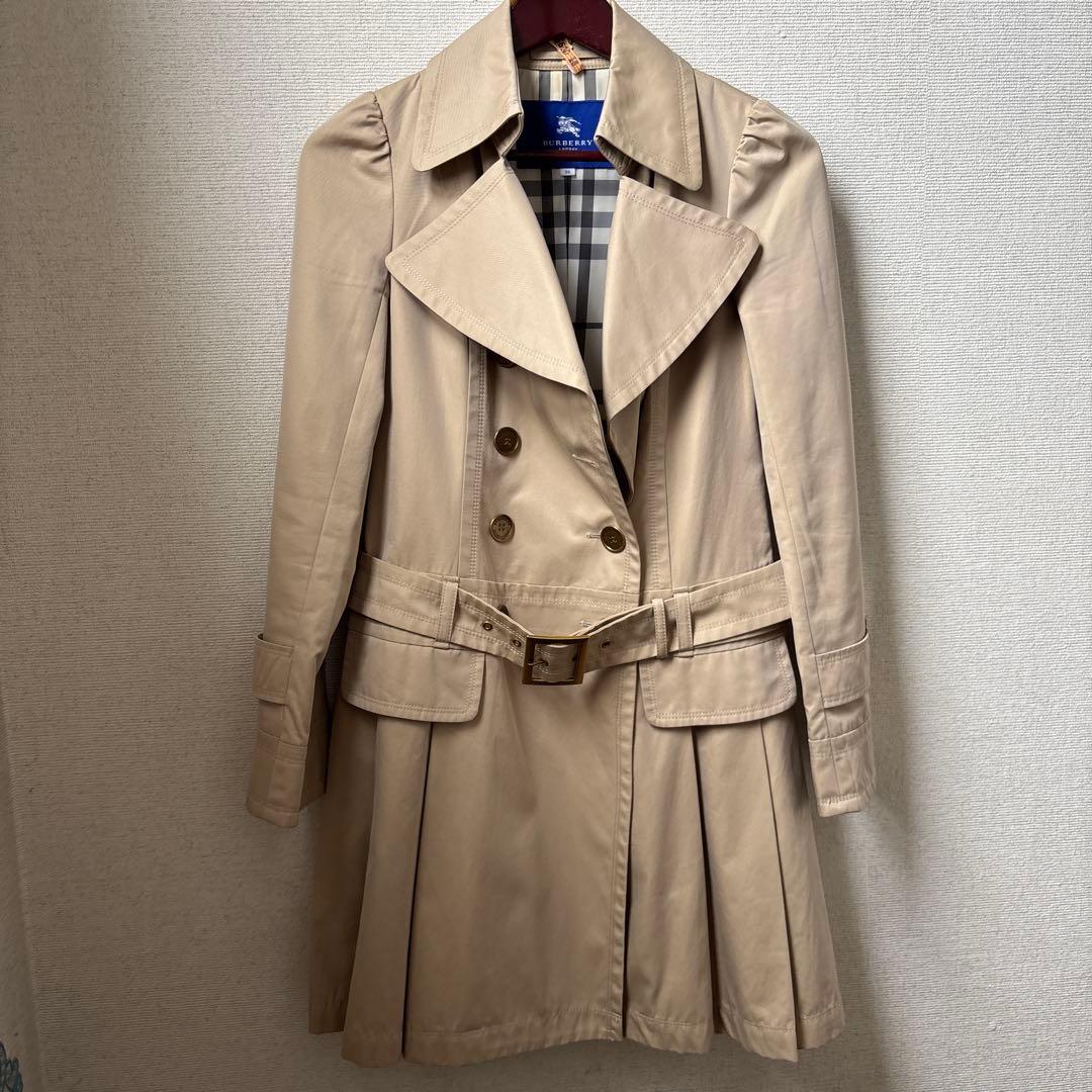 バーバリーブルーレーベル　トレンチコート　ノバチェック　３８　春