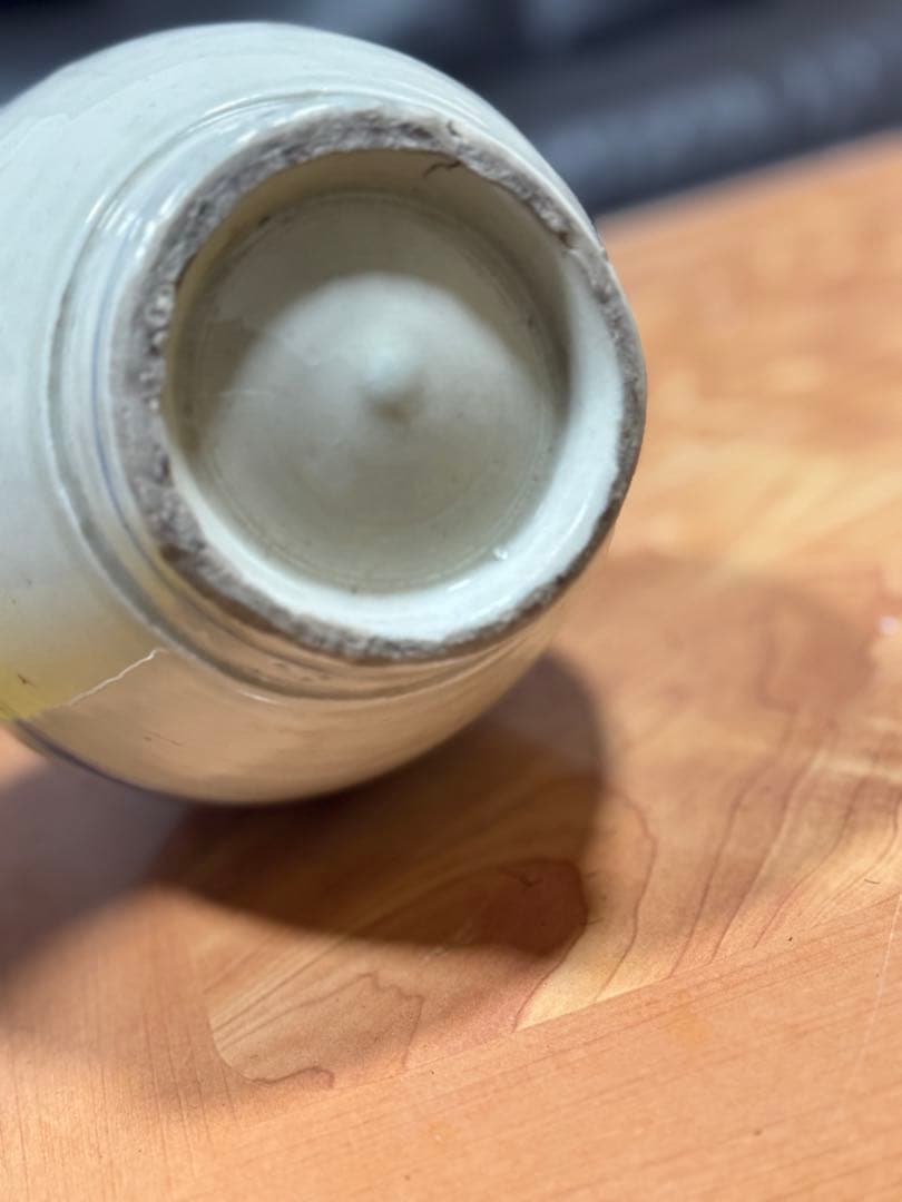 古伊万里　大徳利 花入 染付草文瓶