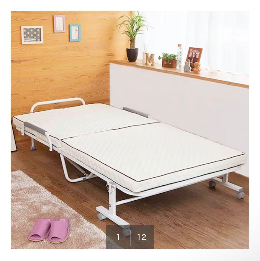 ニトリ コンパクトショートシングル折りたたみベッド(幅98×奥行190cm)