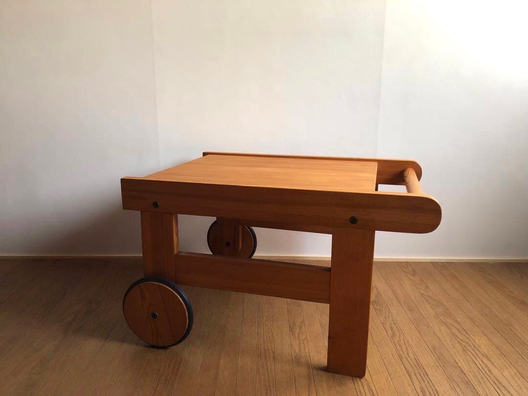 北欧ヴィンテージ スウェーデン製 パイン材 ワゴン トローリー サイドテーブル