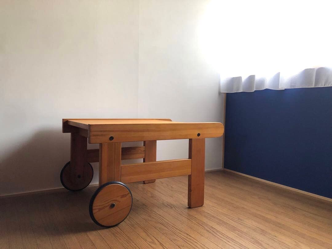 北欧ヴィンテージ スウェーデン製 パイン材 ワゴン トローリー サイドテーブル