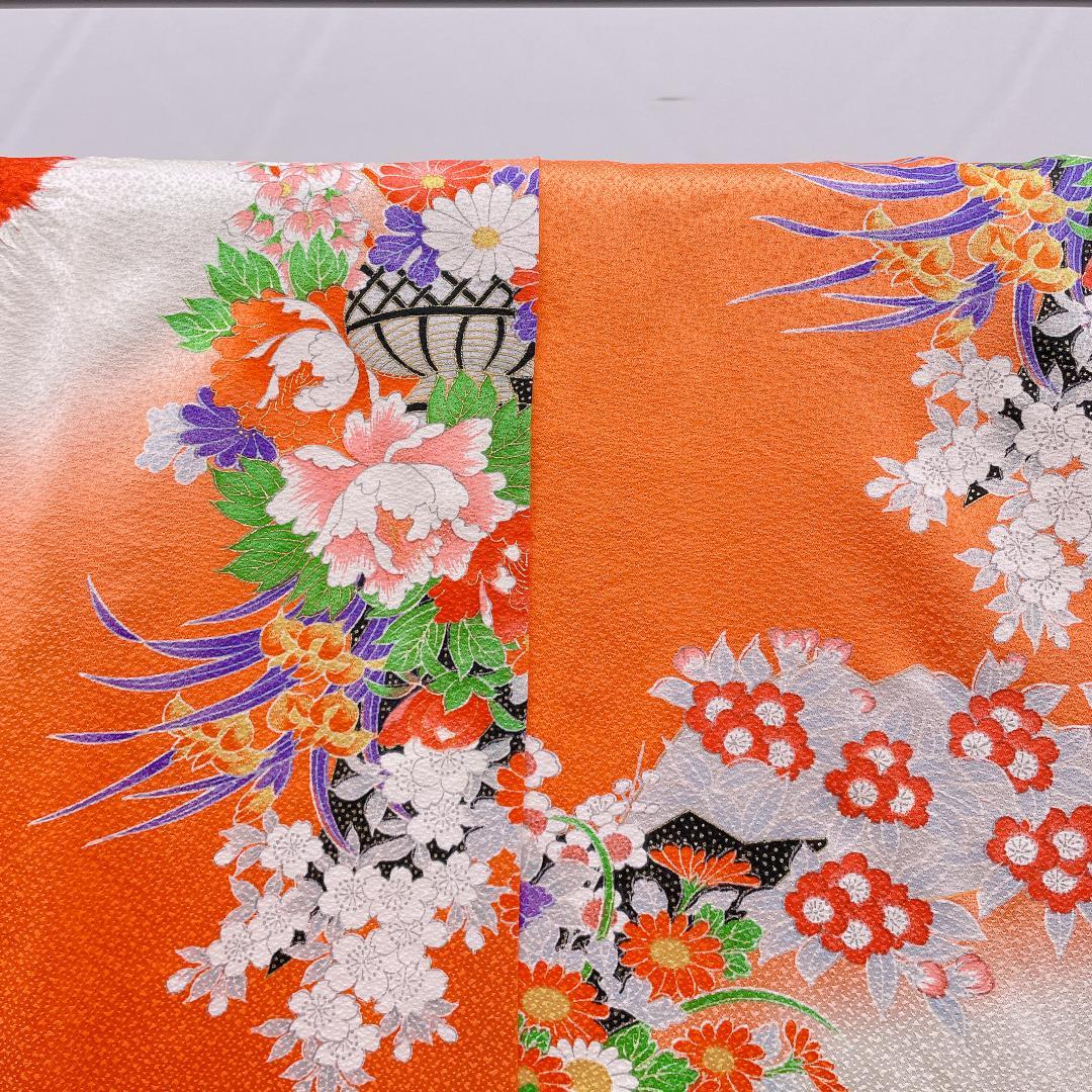 ★4045★ 子供着物 七五三 女の子 四つ身 襦袢付き