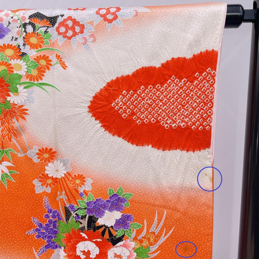 ★4045★ 子供着物 七五三 女の子 四つ身 襦袢付き