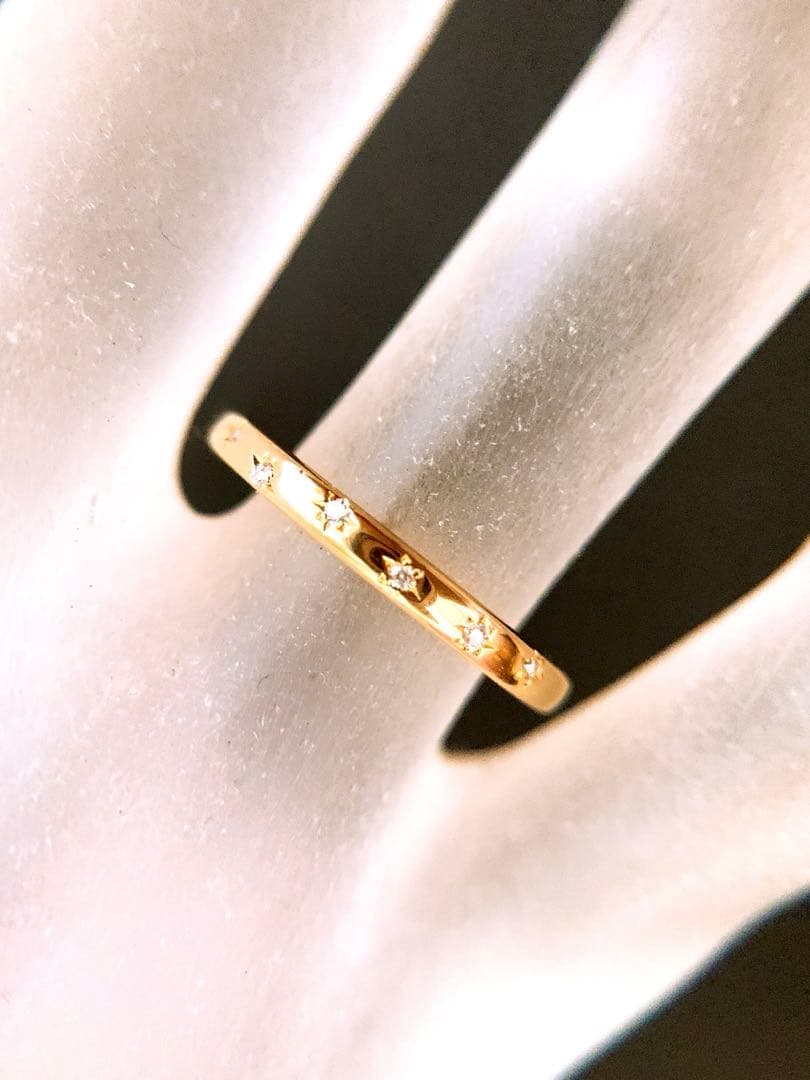 約2g✨VENDOME AOYAMA❗️k18YG 星留め　ダイヤモンドリング