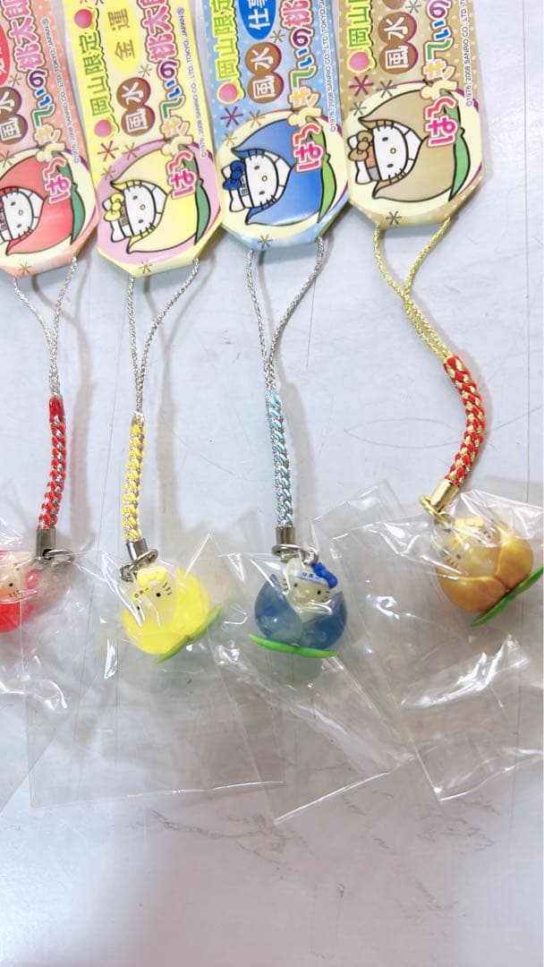 岡山限定:風水5種　【はろうきてぃの桃太郎】2008年　キティ根付け