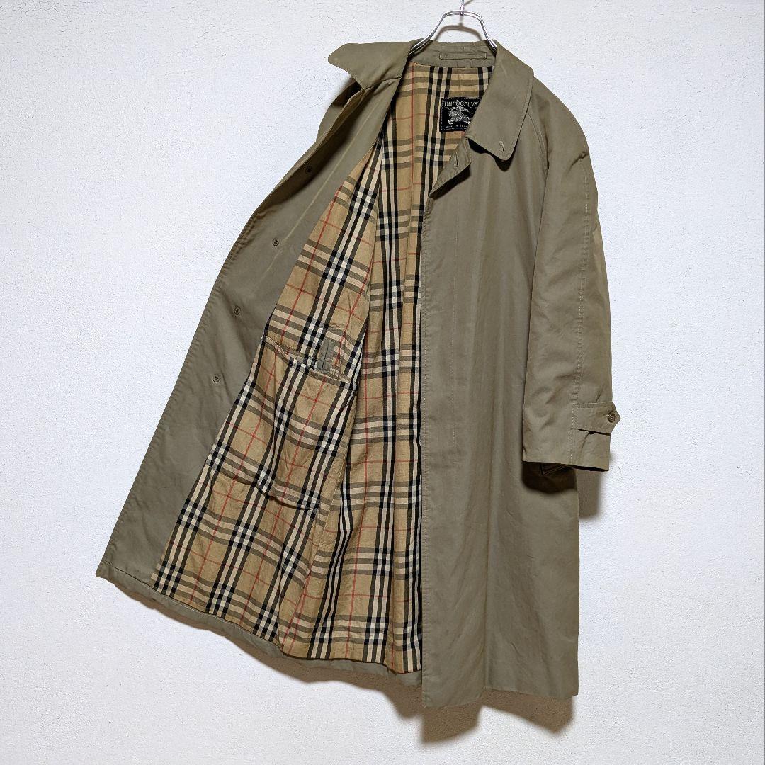 英国製 80〜90s バーバリー ステンカラーコート メンズ コットン 玉虫 7