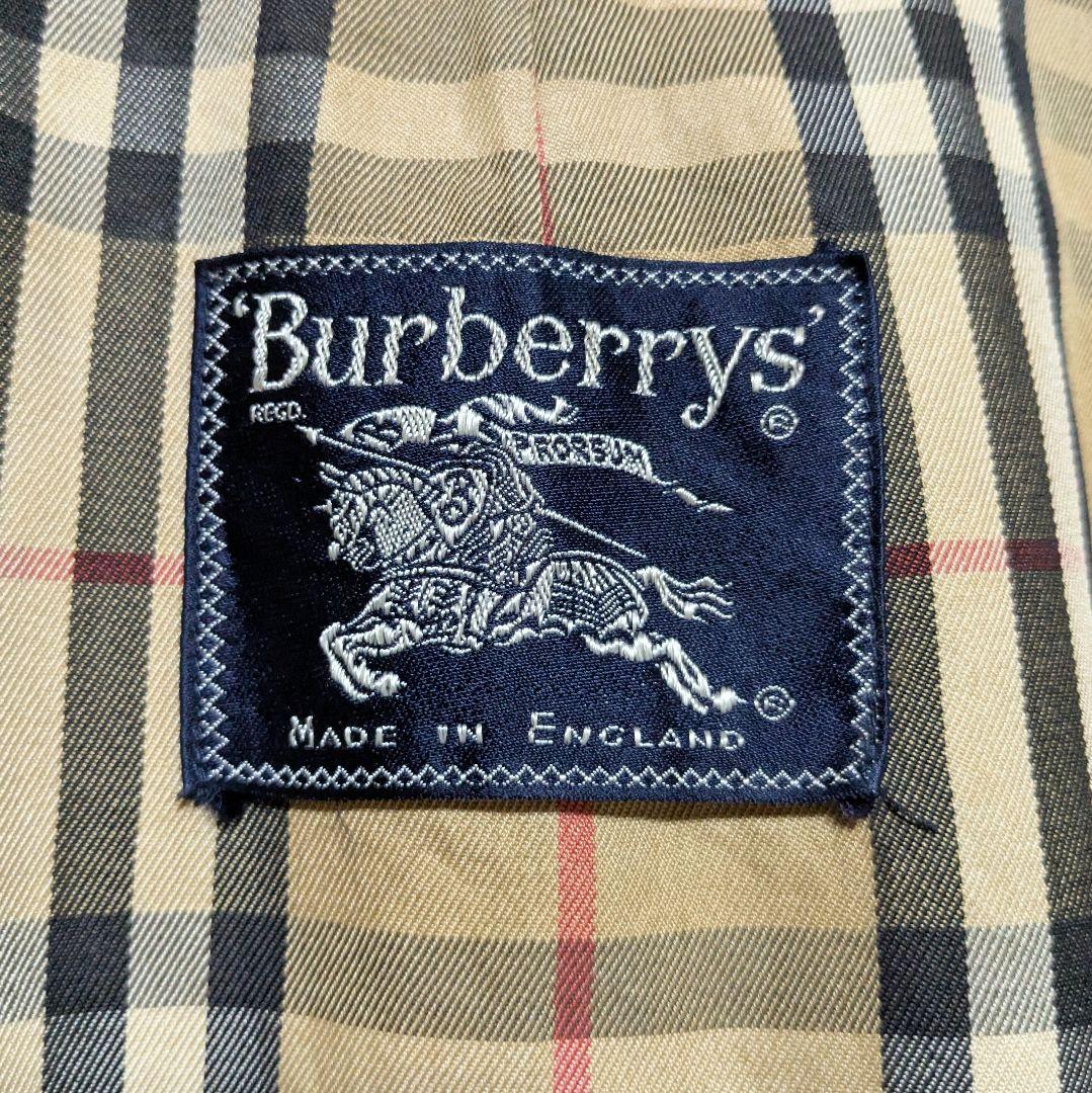 英国製 80〜90s バーバリー ステンカラーコート メンズ コットン 玉虫 7
