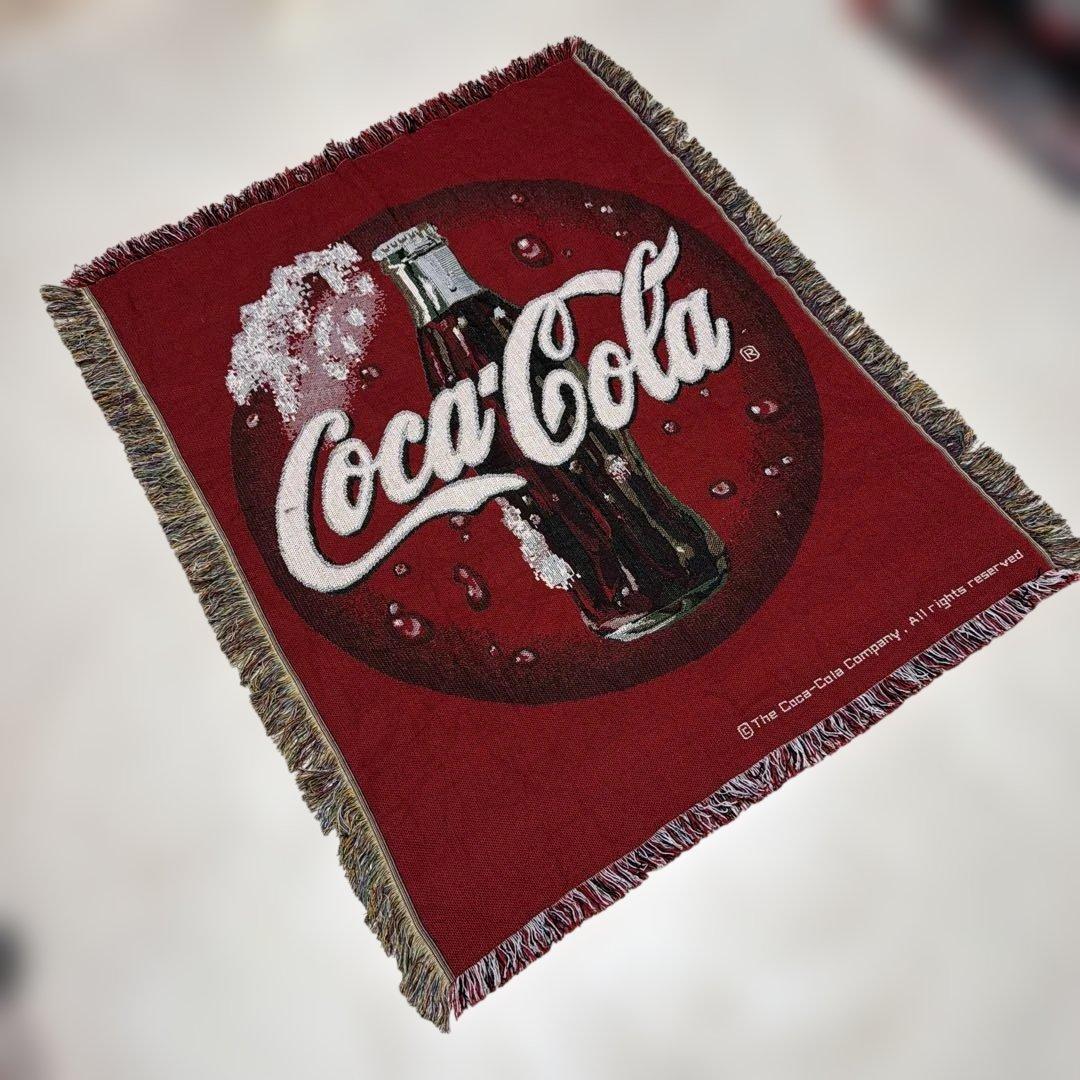 コカコーラ　ブランケット　マルチカバー　ソファカバー　ラグ　125x105