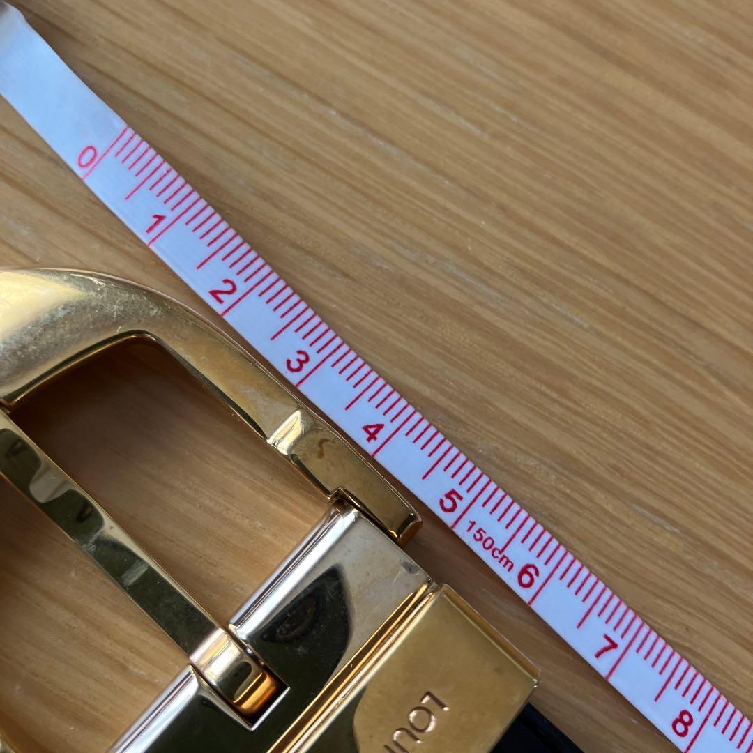 ルイ・ヴィトン ブラックレザーベルト ゴールドバックル
