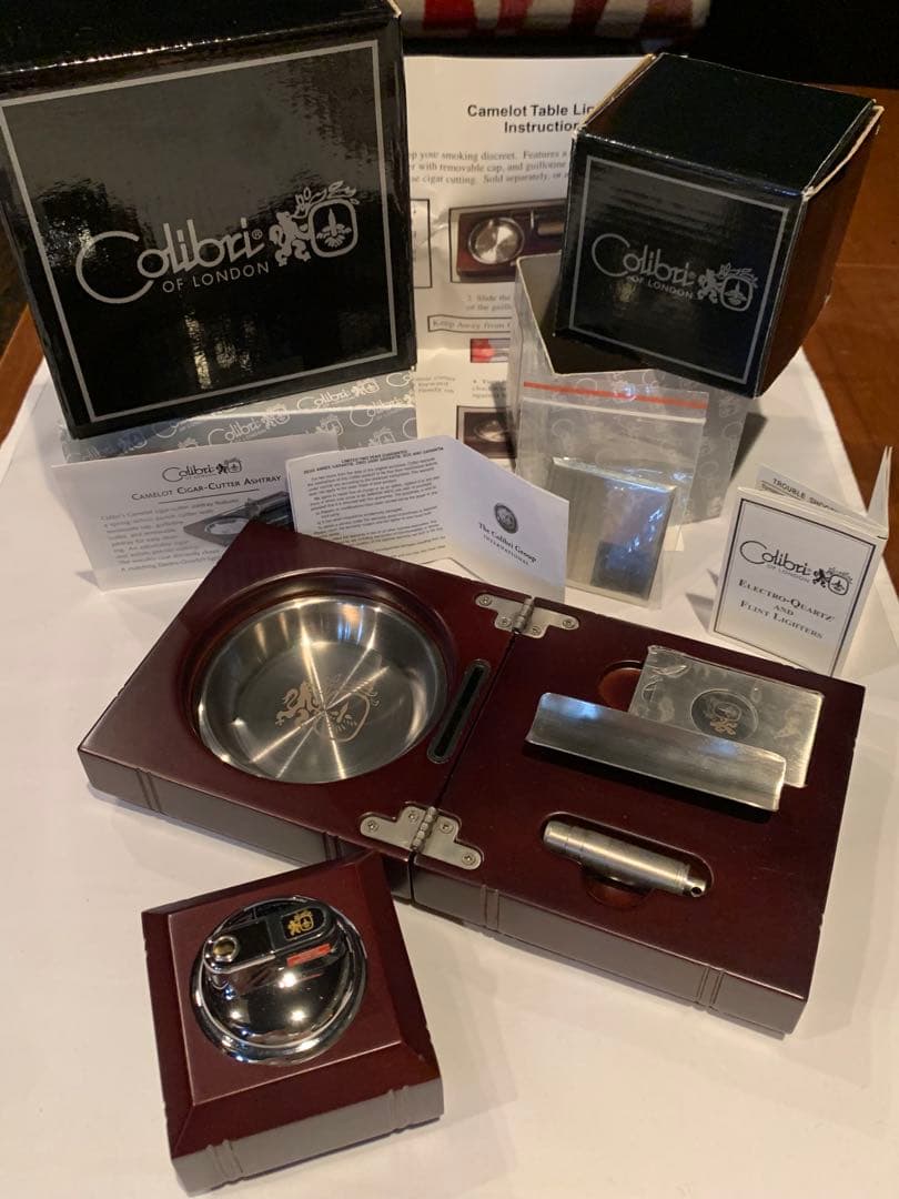 Colibri コリブリ 葉巻用灰皿 卓上ライターセット　シガーカッター