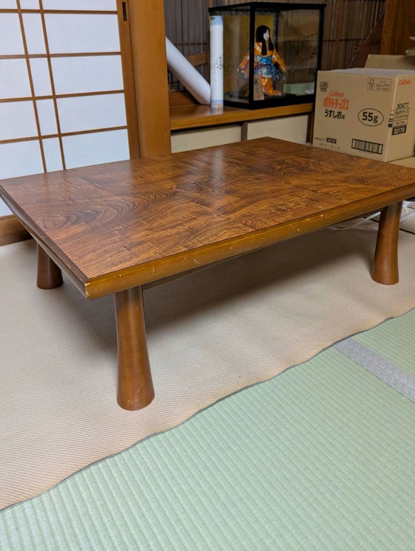 木製座卓 ブラウン 約106 x 75×34cm