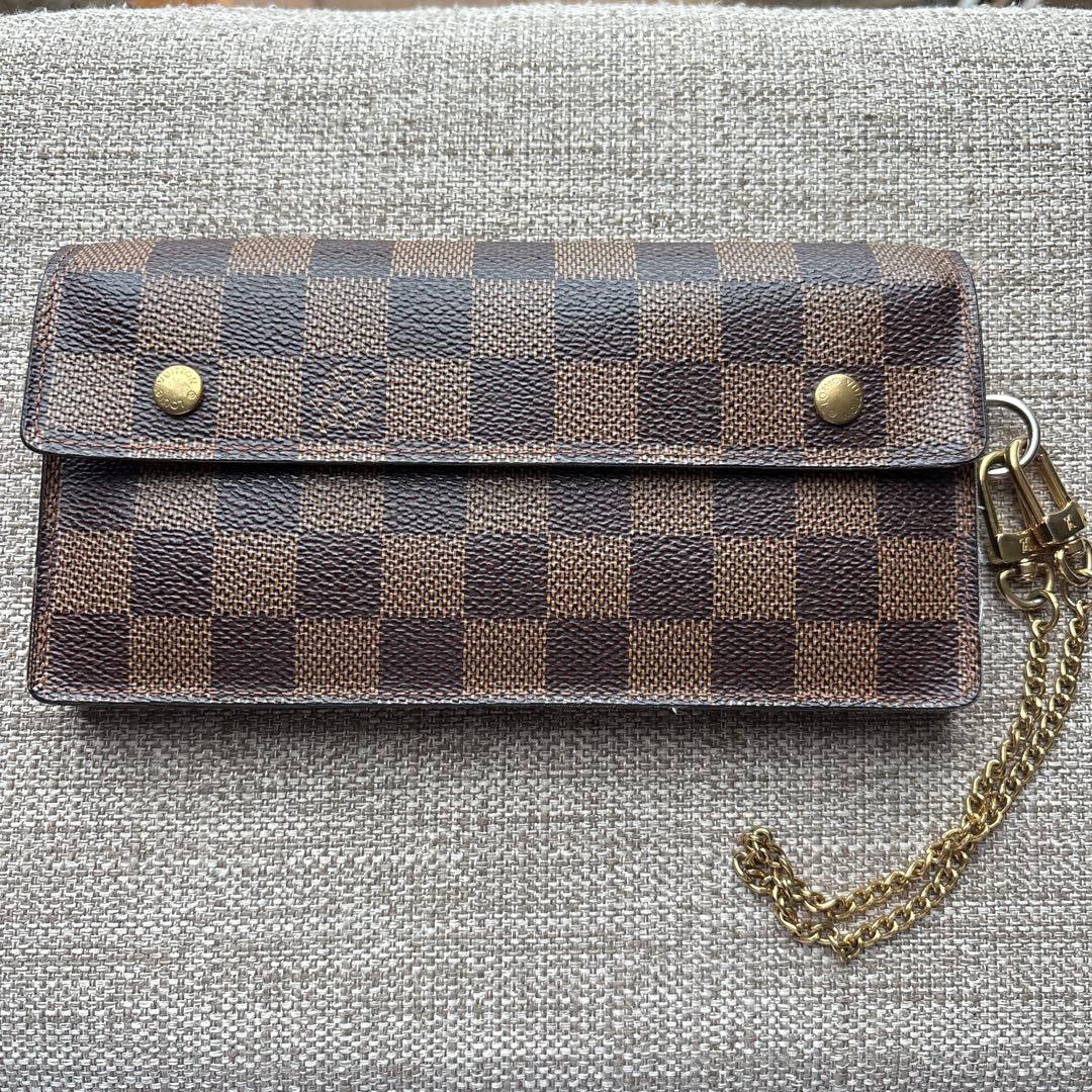 【専用】ダミエパターン 長財布 ゴールドチェーン付き