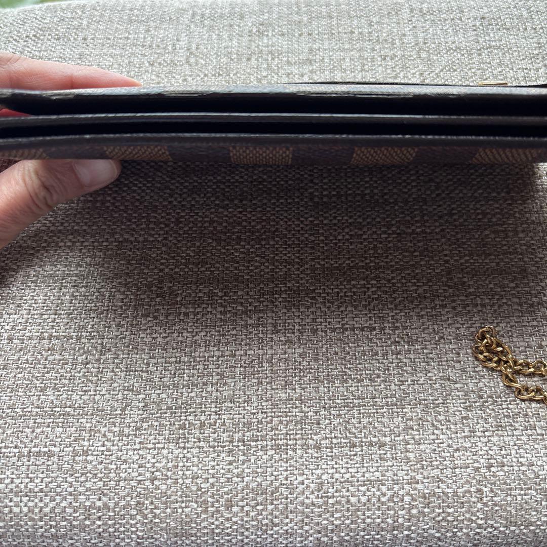 【専用】ダミエパターン 長財布 ゴールドチェーン付き