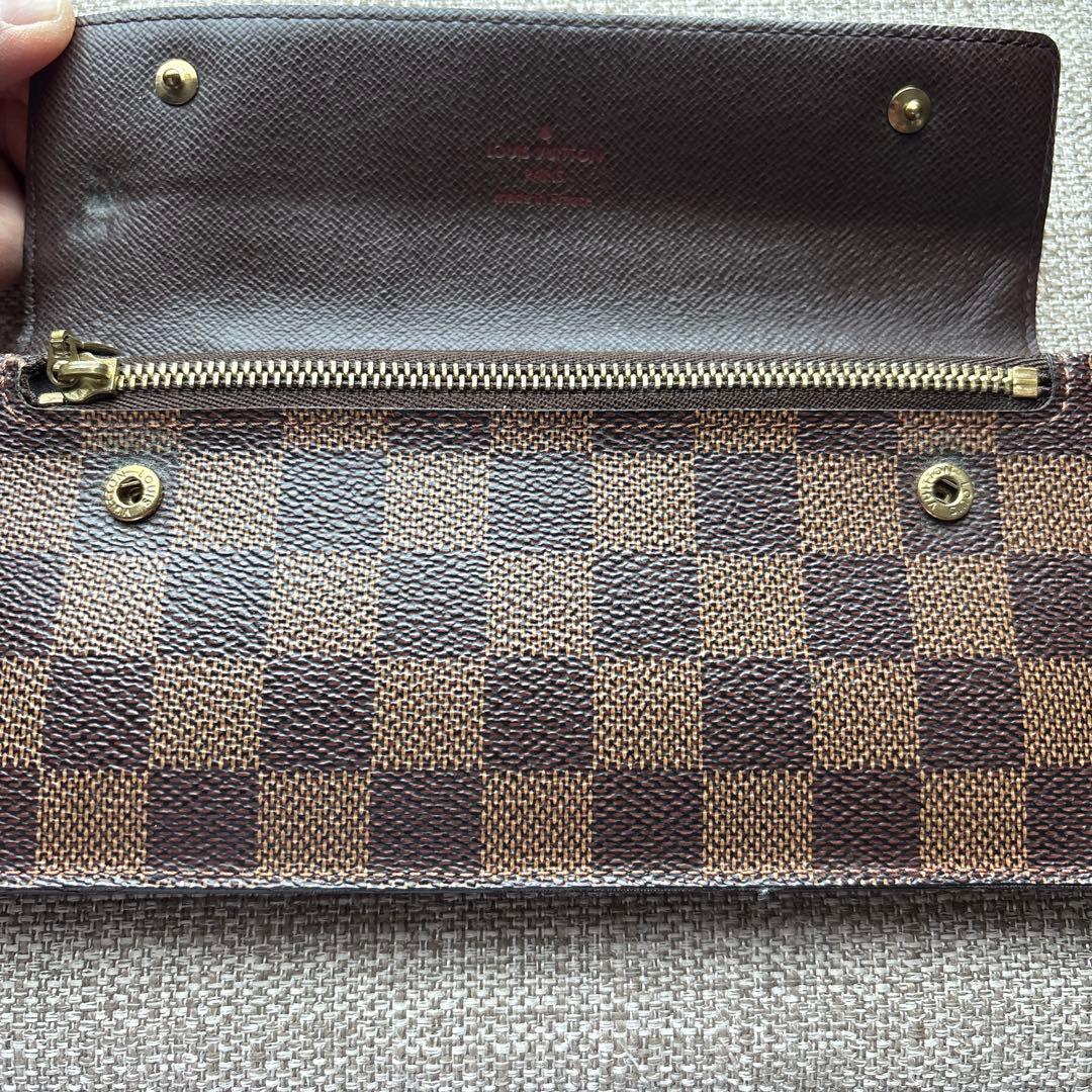 【専用】ダミエパターン 長財布 ゴールドチェーン付き