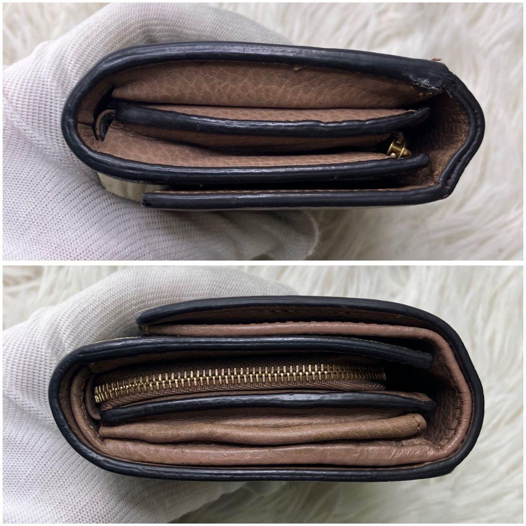 極美✨GUCCI 二つ折り財布 GG マーモント レザー ベージュ