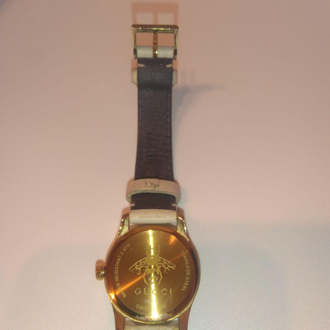 良品　GUCCI 126.5 Gタイムレス レディース腕時計 ホワイト ゴールド