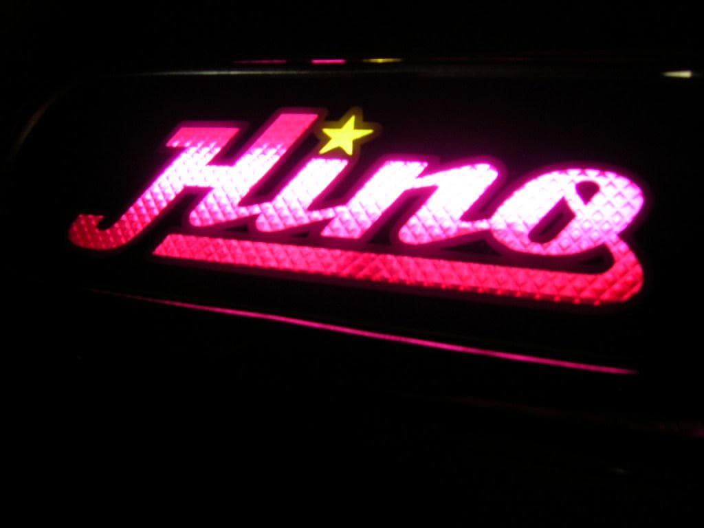 ◆日野バスマーク中アンドン小判板◆Hino改◆桃☆黄ラメ◆トラック野郎◆当時物◆