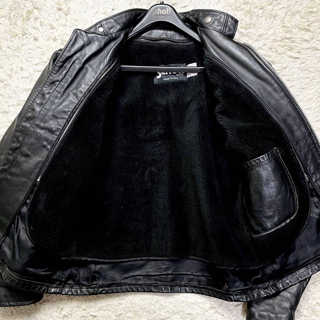 美品/2way/ライナー✨ショット シングルライダース レザージャケット 141