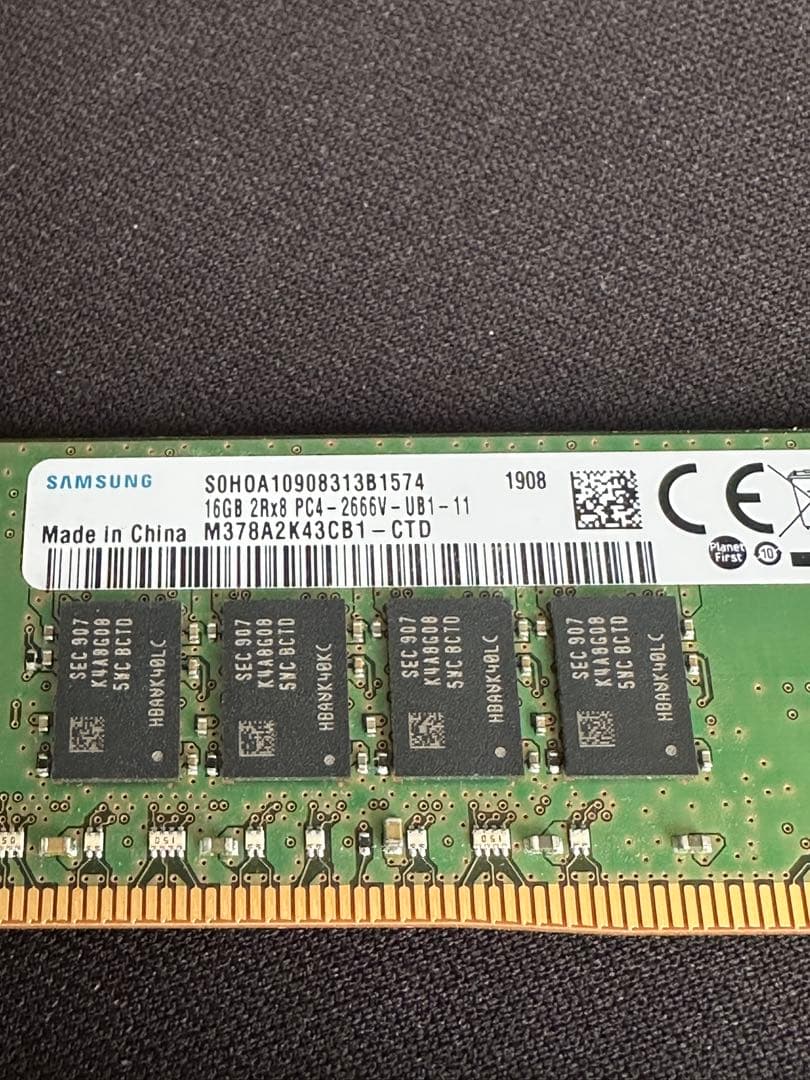SAMSUNGDDR4 16GB×2 PC4-2666デスクトップメモリ　動作品