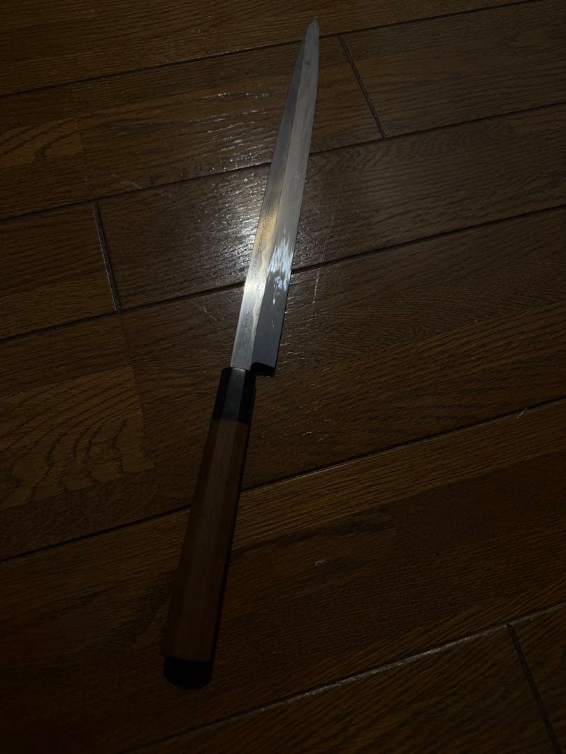 堺一文字忠國作　青水本焼　フグ引き　刃渡り　尺　包丁