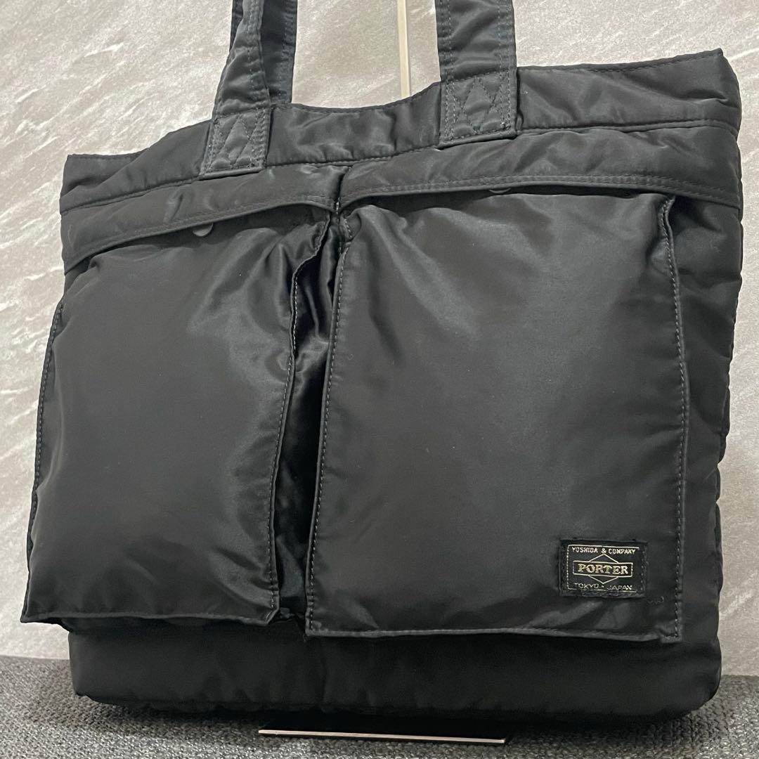 美品 ✨肩掛け可能 A4可✨ポーター トートバッグ タンカー 黒