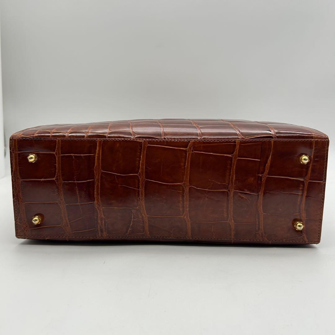 美品　Franco Parmeggiani　クロコ　トートバッグ　肩掛け　自立